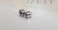 Black Hematite Bezel Stud Earrings | Swarovski Crystal Studs | Birthday Gift