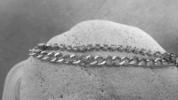 Double Row Chain Bracelet with Rhinestones | Stainless Steel Crystal Bracelet