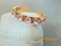 Crystal Metal Cuff | Peach Delight Adjustable Bangle