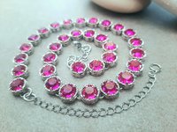 Fuchsia Rhinestone Necklace | Art Deco Collet for Women