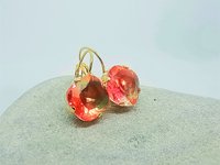 Orange Tourmaline Gradient Dangle Earrings in Gold 