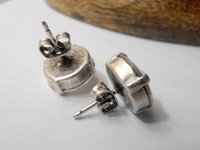 Swarovski Clear Crystal Stud Earrings | Antique Silver Bridal Jewelry