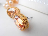 Swarovski Oval Crystal Earrings | Filigree Studs | Wedding Jewelry