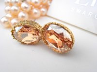 Swarovski Oval Crystal Earrings | Filigree Studs | Wedding Jewelry