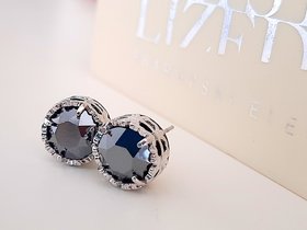 Swarovski hematite crystal earrings
