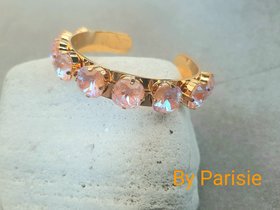 Crystal Metal Cuff | Peach Delight Adjustable Bangle