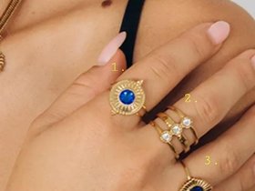 Stacking Adjustable Rings Set in Stainless Steel | Crystal Rings for Women Minimalist
