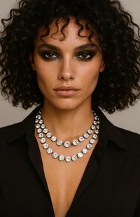 Double Strand Crystal Necklace | Anna Wintour Style Tennis Choker