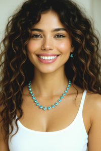 Aquamarine Gold Necklace with Crystal Chatons, Blue Crystal Choker, Tennis Gold Cup chain 10mm SS45, Christmas Gift For Her