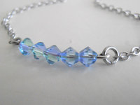 Provence Lavender Layered Beaded Necklace, Minimalist Jewelry, Bicone Bar Pendant, Woman Everyday Crystal Jewelry