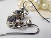 Silver Night Rhinestone Filigree Drop Earrings in Platinum Plated