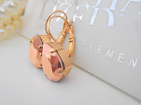 Rose Gold Swarovski Crystal Earrings: Teardrop Dangle Jewelry