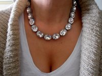 Diamond Clear Crystal Riviere Necklace, Anna Wintour Chunky Collet, Statement Art Deco Choker 4120, Oval Filigree Bib, Mom Gift
