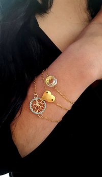 Minimalist Layered Gold Bracelet / Stacking Everyday Jewelry / Women's Gift / Dainty Chain / Birthday Gift