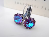 Burgundy DeLite Crystal Drop Earrings in Silver Plating