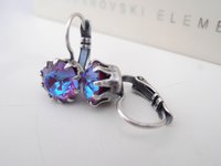 Burgundy DeLite Crystal Drop Earrings in Silver Plating