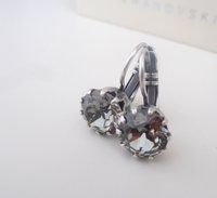 Black Diamond Crystal Earrings | Antique Silver Jewelry Birthday Gift