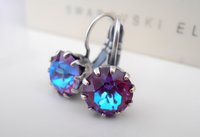 Burgundy DeLite Crystal Drop Earrings in Silver Plating