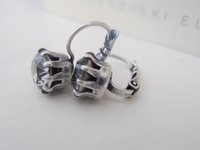Black Diamond Crystal Earrings | Antique Silver Jewelry Birthday Gift
