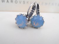 Air Blue Opal Drop Earrings in Antique Silver | Sister Birthday Gift 