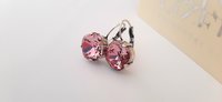 Antique Pink Crystal Dangle Earrings in Silver Plating