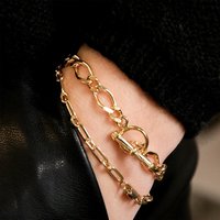 Gold Figaro Chain Bracelet, Personalized Gift, 3Micron Letter Bracelet, Women Statement Jewelry, Valentine's Day Gift for her