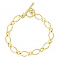 Gold Figaro Chain Bracelet, Personalized Gift, 3Micron Letter Bracelet, Women Statement Jewelry, Valentine's Day Gift for her