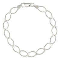 Customized Sterling Silver Chain Bracelets, 925 Bracelet, Letter Charms