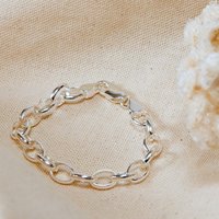 Customized Sterling Silver Chain Bracelets, 925 Bracelet, Letter Charms