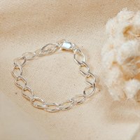 Customized Sterling Silver Chain Bracelets, 925 Bracelet, Letter Charms