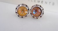 Cappuccino DeLite Halo Post Earrings in Silver Plating