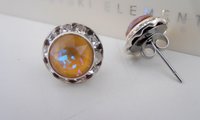 Cappuccino DeLite Halo Post Earrings in Silver Plating