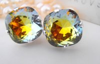 Medium Vitrail Cushion Post Earrings 4470 | Crystal Studs for Women 