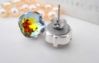 Medium Vitrail Cushion Post Earrings 4470 | Crystal Studs for Women 