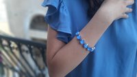 Blue Tennis Cup chain Bracelet in Platinum | Bracelet Gift for Girlfriend