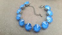 Blue Tennis Cup chain Bracelet in Platinum | Bracelet Gift for Girlfriend