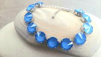 Blue Tennis Cup chain Bracelet in Platinum | Bracelet Gift for Girlfriend