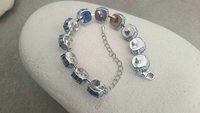 Blue Tennis Cup chain Bracelet in Platinum | Bracelet Gift for Girlfriend