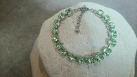 Chrysolite Green silver Bracelet made with Genuine Crystal Chatons, Girlfriend Birthday Gift, Tennis Cup chain,