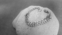 Double Row Chain Bracelet with Rhinestones | Stainless Steel Crystal Bracelet