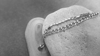 Double Row Chain Bracelet with Rhinestones | Stainless Steel Crystal Bracelet