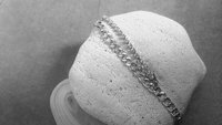 Double Row Chain Bracelet with Rhinestones | Stainless Steel Crystal Bracelet