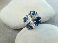 Blue Sapphire Brooch for Clothes Rhinestone Pin | Scarf Brooches 