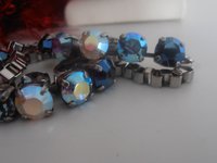 Blue Crystal Box Chain Necklace in Silver, Tennis Collet,  Everyday Jewelry for Women, Gift For Sister