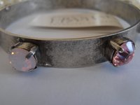 Layered Metal Cuff / Pink Crystal Bracelets / Bohemian Bracelet / Metal Bangle / Gipsy Bracelet / Antique silver Plating / Ethnic bracelet