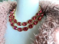 Pink Crystal Chunky Riviere Necklace | Anna Wintour Jewelry
