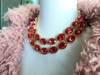 Pink Crystal Chunky Riviere Necklace | Anna Wintour Jewelry