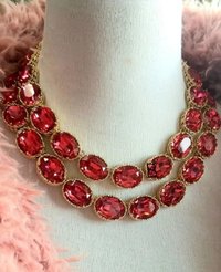 Pink Crystal Chunky Riviere Necklace | Anna Wintour Jewelry