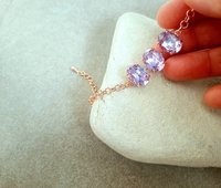 Pale Purple Crystal Chain Bracelet
