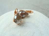 Silver Shade Pear Crystal Gold Earrings